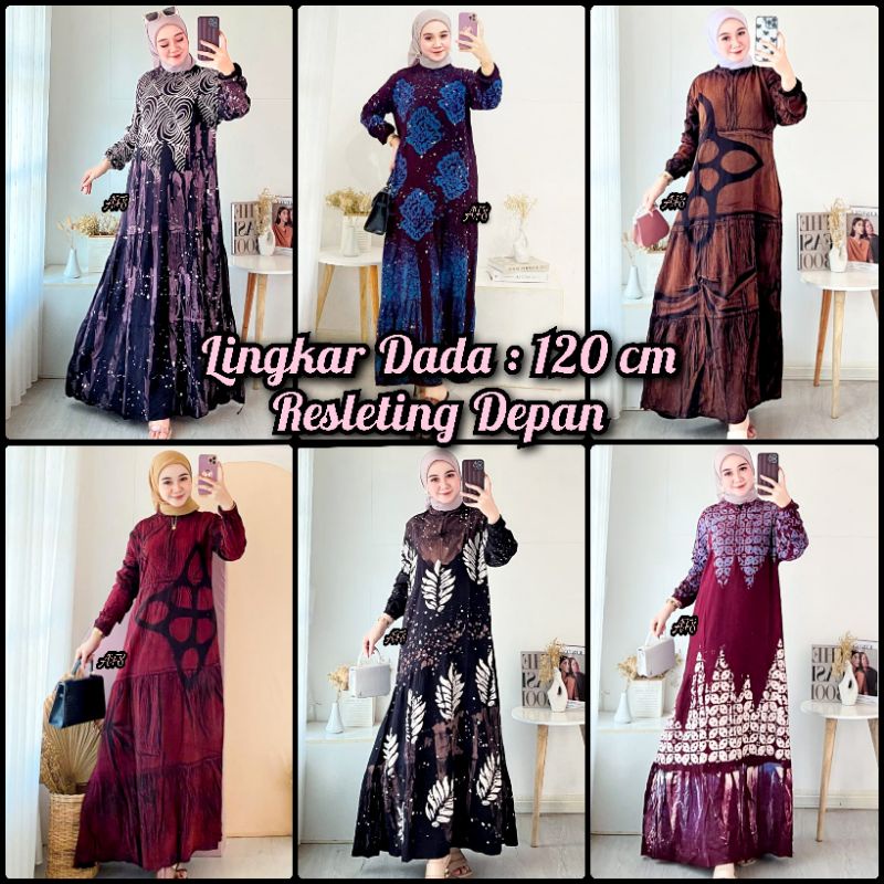 Gamis Rayon Premium Jumbo Twill Ori Resleting Depan Cap Malaman Gamis Twill Pekalongan Dress Busui Frendly