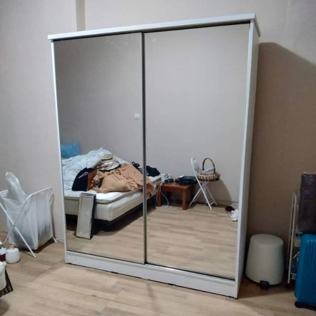 LEMARI PAKAIAN SLIDING/LEMARI PAKAIAN SLEDING/LEMARI SLEDING DOOR/LEMARI BAJU FULL CERMIN