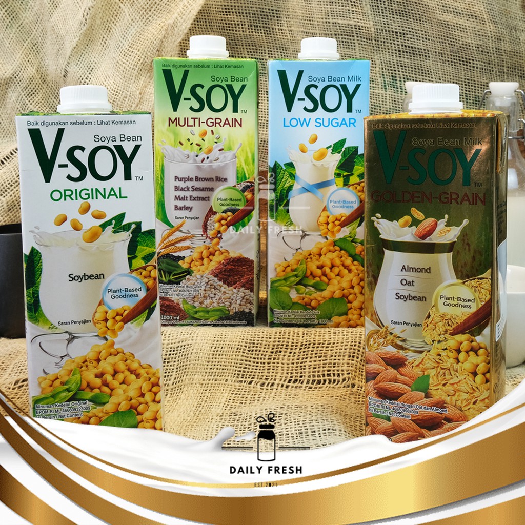 

V-SOY SOYA BEAN MILK 1 LITER (MULTI GRAIN / GOLDEN GRAIN / ORIGINAL / LOW FAT)