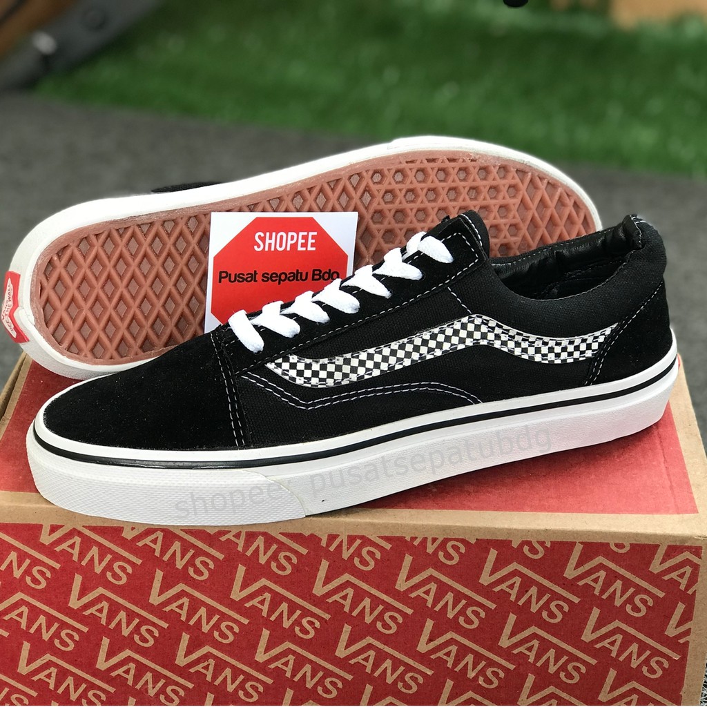 SEPATU VANS OLD SKOOL SURFLUS MIX CHECKERBOARD BLACK