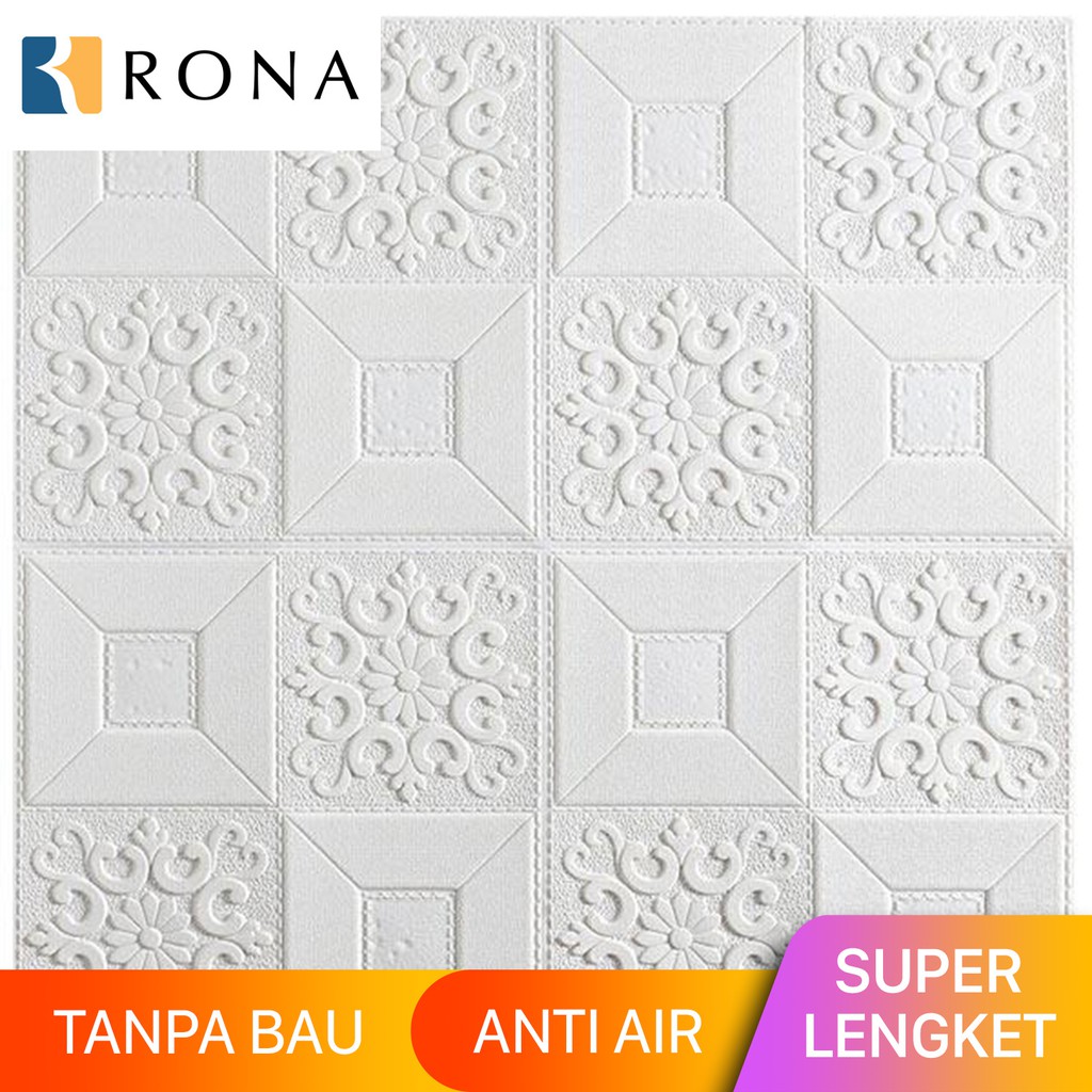 70CMx70CMx6MM Wallpaper 3D Foam Stiker Dekorasi Dinding Rumah Wallfoam Timbul Anti Air RONA ZT0201