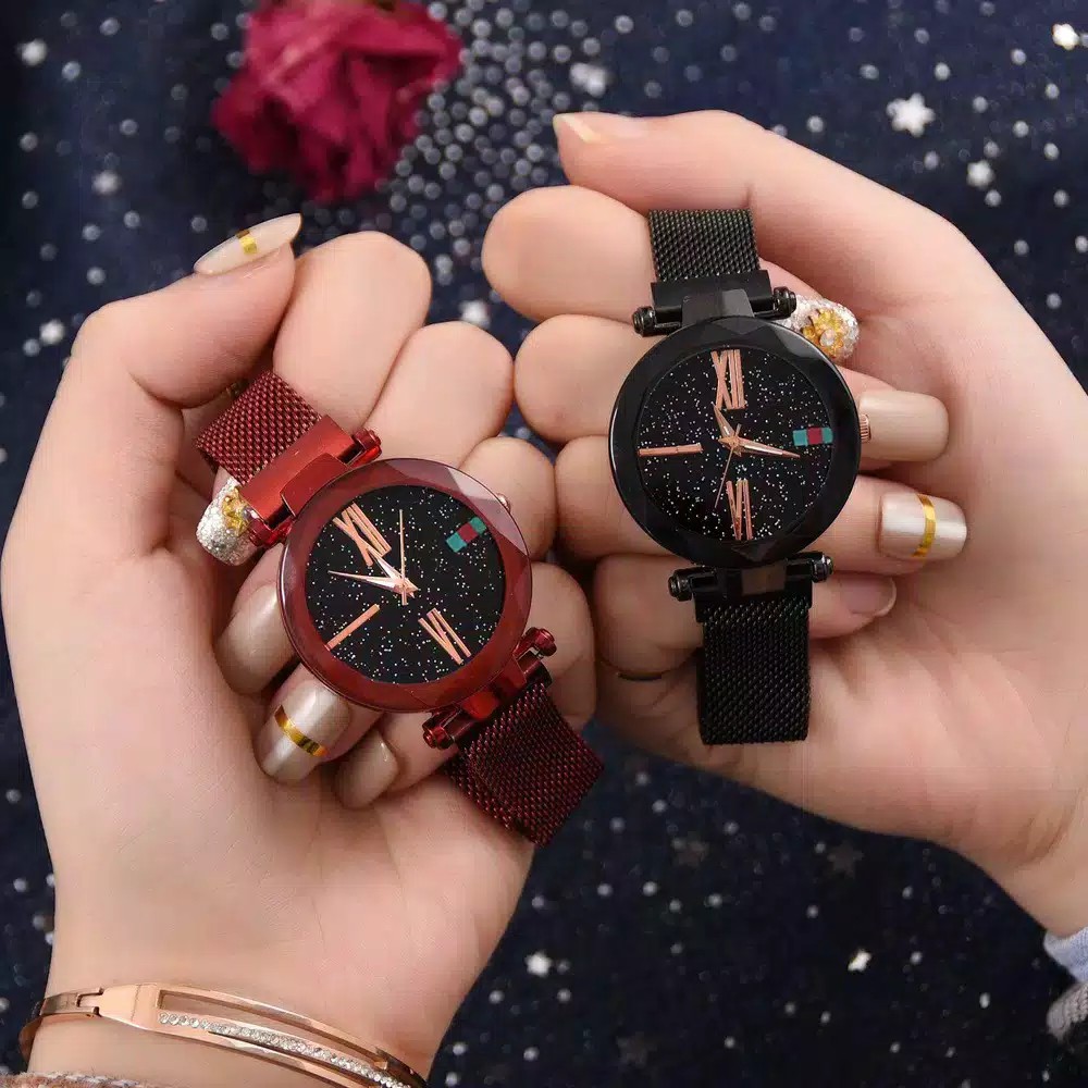 ♥COD♥ JAM TANGAN WANITA JAM MAGNET RANTAI JAM TANGAN ANALOG IMPORT JAM JAM TANGAN MURAH CEWEK W07