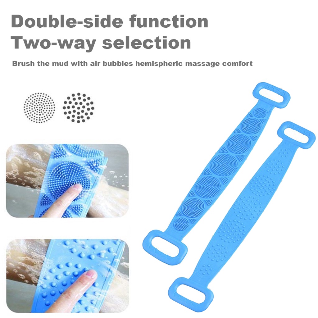❤️GTB❤️ Sikat Punggung Badan Silicone Scrubber Sponge Mandi Alat Gosok Pembersih Daki Silikon 2 Sisi Karet R638