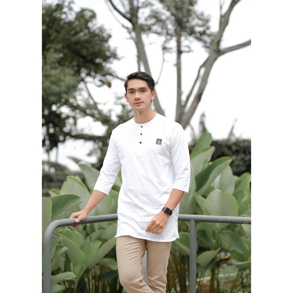 [COD] Baju Muslim Koko Pria Dewasa Slimfit / Koko Kurta Pria Kasual Muslim - Soleh Ali White