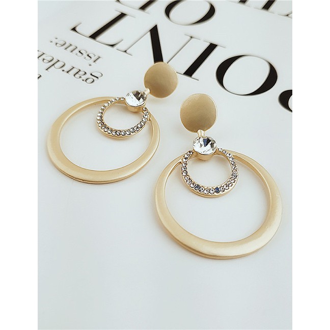 LRC Anting Tusuk Fashion Double Circle Earrings F40656