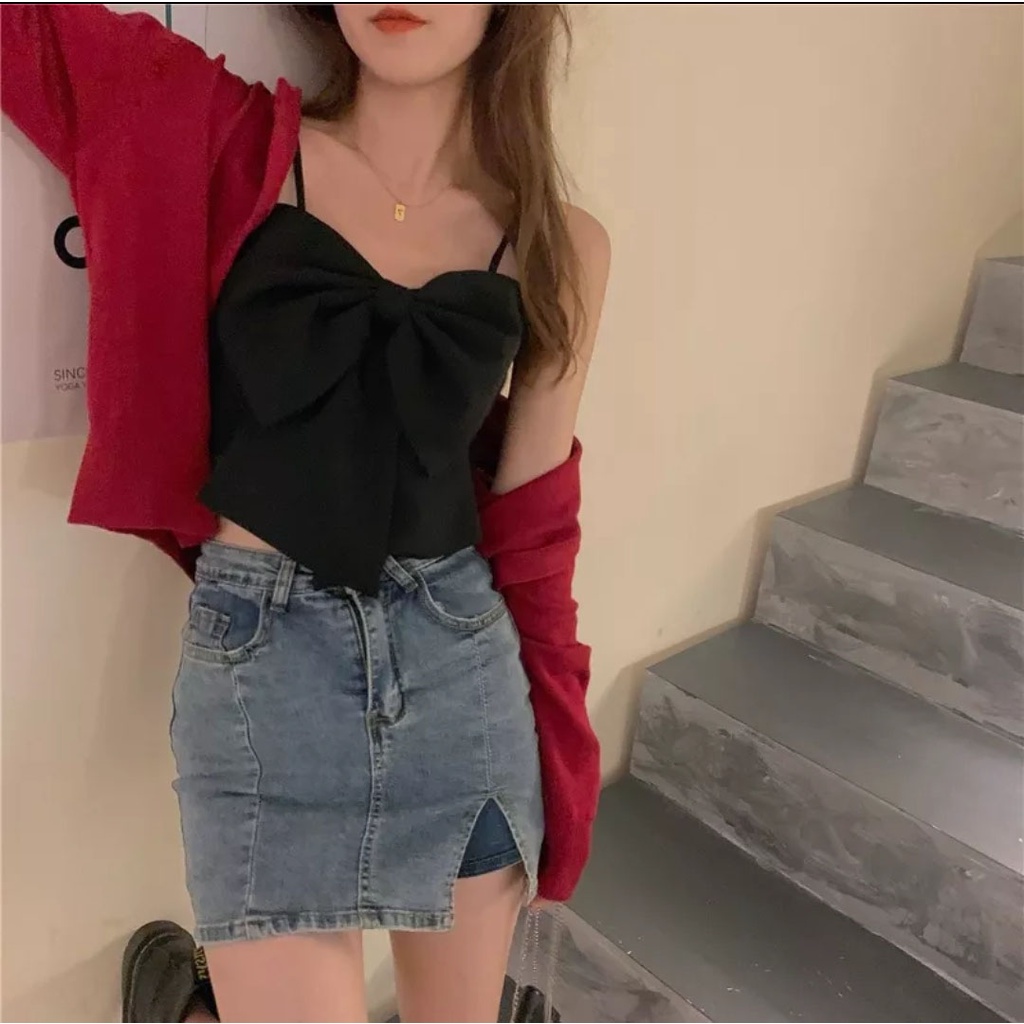 Kemben tanktop wanita cute korea pita satin 892