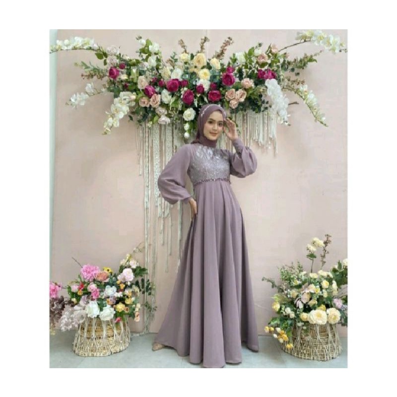 Clara dress by Tsurayya gaun pesta muslimah lamaran kondangan lebaran