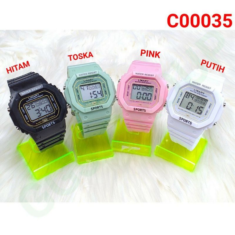 DC C ( C035 ) JAM TANGAN SPORT DEWASA HARGA GROSIR /  WATER RESISTANT 3 ATM / TAHAN AIR / TIDAK BISA MEMILIH