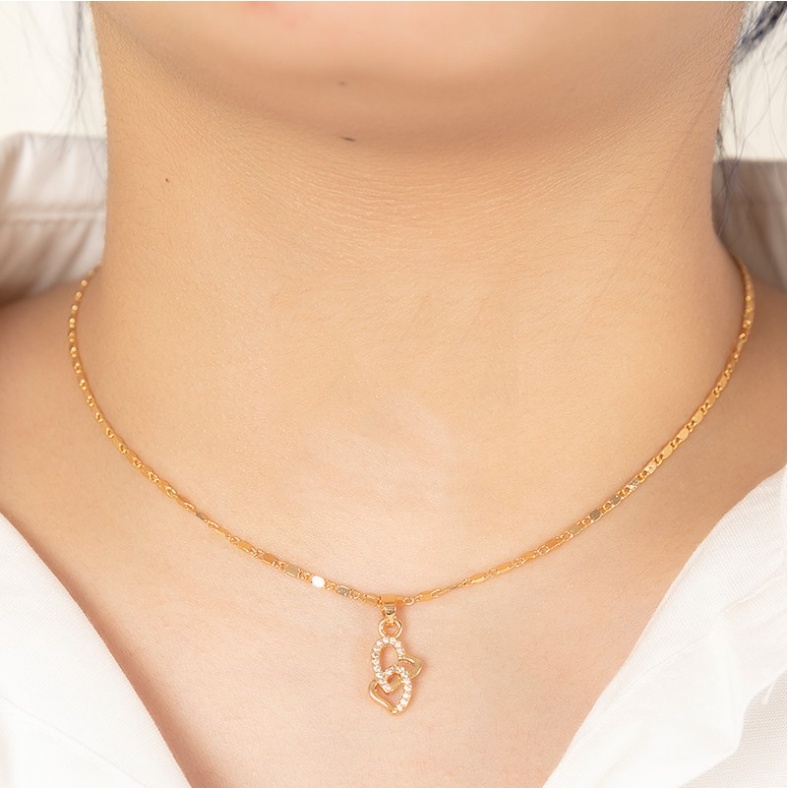 Kalung Wanita Liontin Warna Gold Aksesoris Fashion Import - Kalung Liontin Wanita