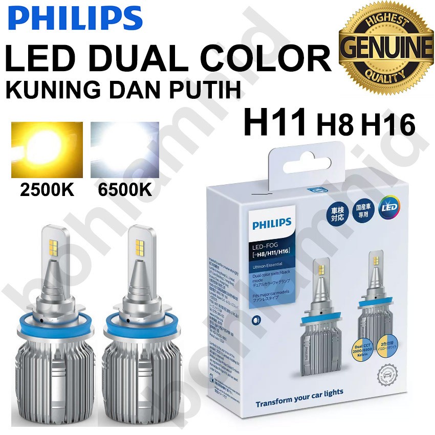 LAMPU LED RUSH Philips Ultinon 2 Warna H11 H16 Foglamp