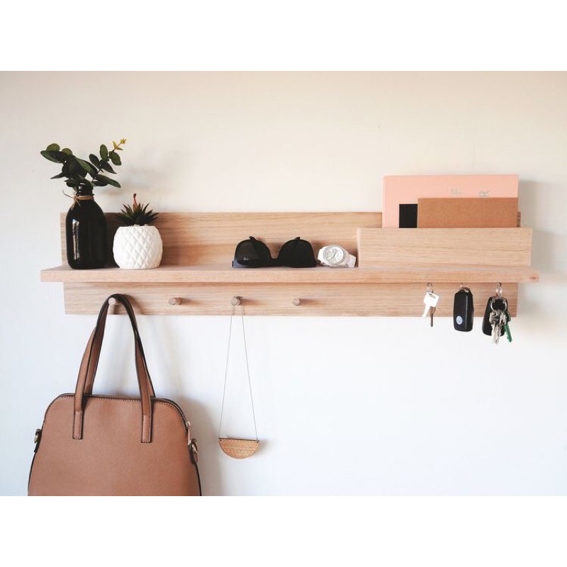 Nanhayu Cleo - Rak Gantungan Kunci, Tas, Topi, Tempat Menaruh Kunci, Tas, Topi Dan Kotak Nota Ukuran