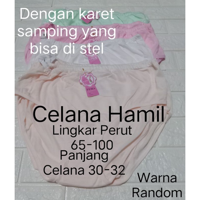 Celana Hamil Fema(349) dengan karet samping yang bisa di stel menyesuaikan kebutuhan