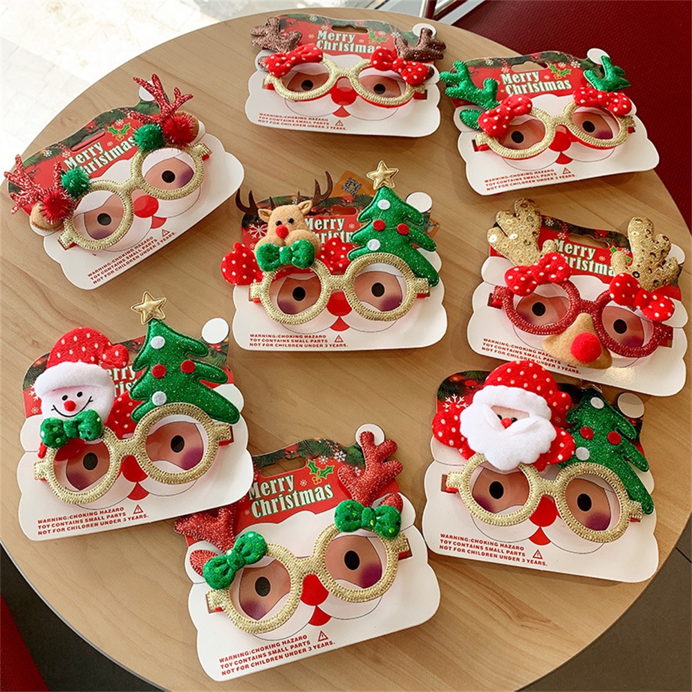 Christmas glasses frame female elk funny gift frame couple Christmas student dress up gift party decoration mirror OW