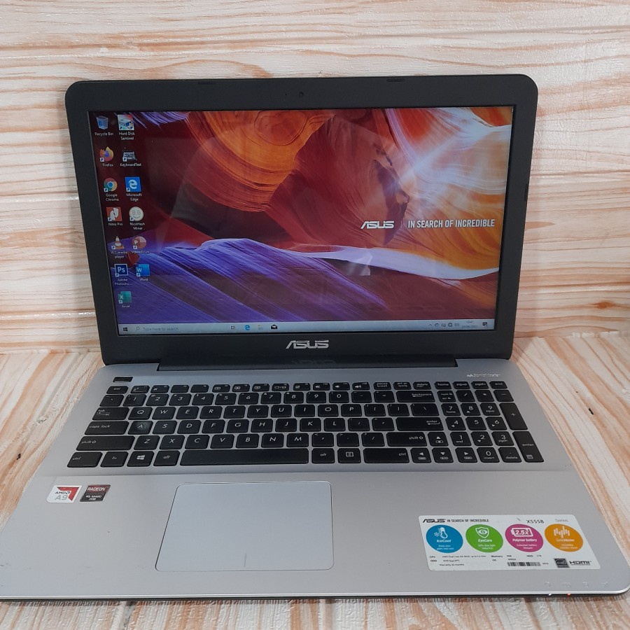 LAPTOP ASUS X555B AMD A9-9420 4GB Bekas