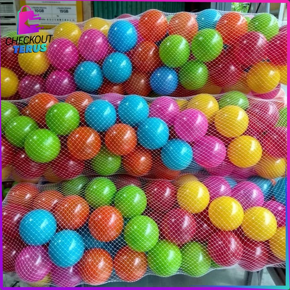 CT M28 Mainan Mandi Bola Plastik Warna Warni Isi 50PCS Untuk Tenda Keranjang Mandi Kolam Anak Pretend Play SNI