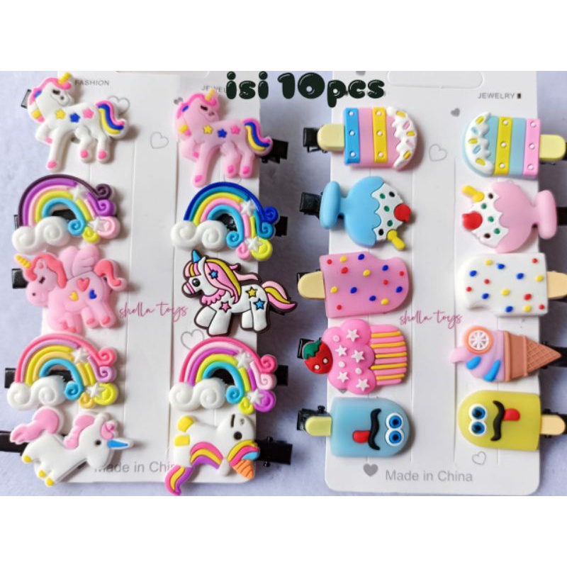 JEPITAN RAMBUT ANAK SET KOREA isi 10pcs/set ICECREAM JELLY