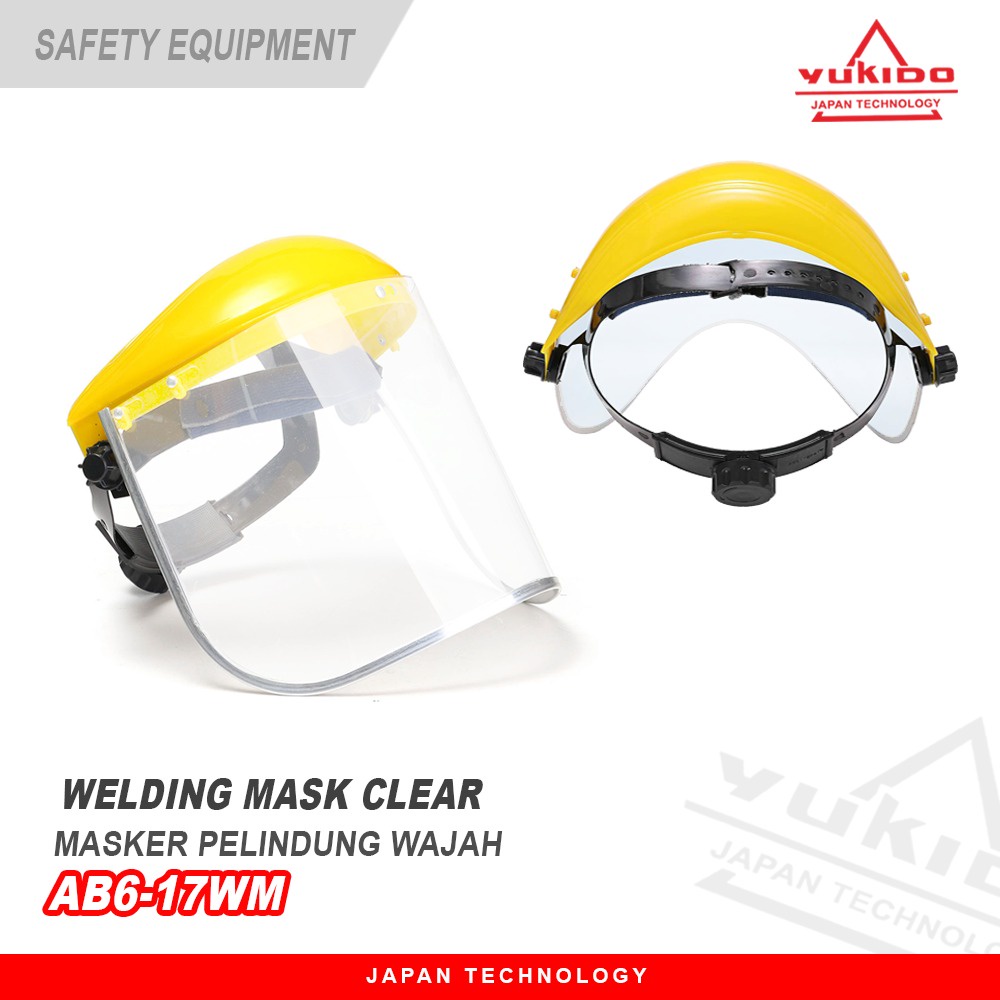 PROMO MASKER SAFETY TEKNIK PELINDUNG WAJAH TEKNISI &amp; OPERATOR  YUKIDO WELDING GRINDER MASK CLEAR