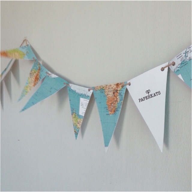 

World Map Paper Bunting