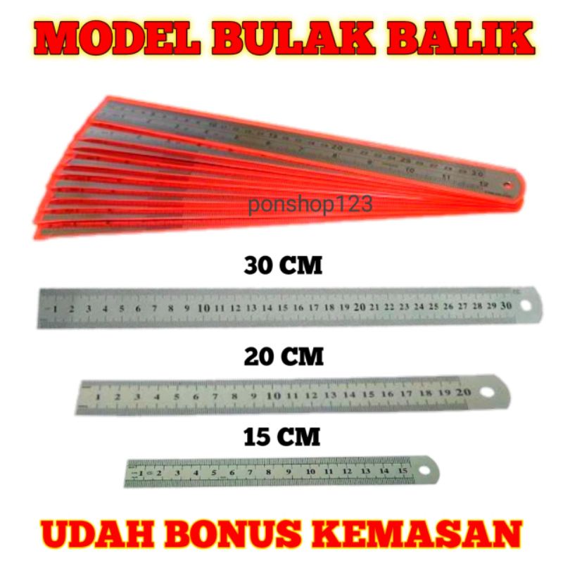 

Penggaris Stainless 30 cm penggaris Besi 20 cm dan 15 cm