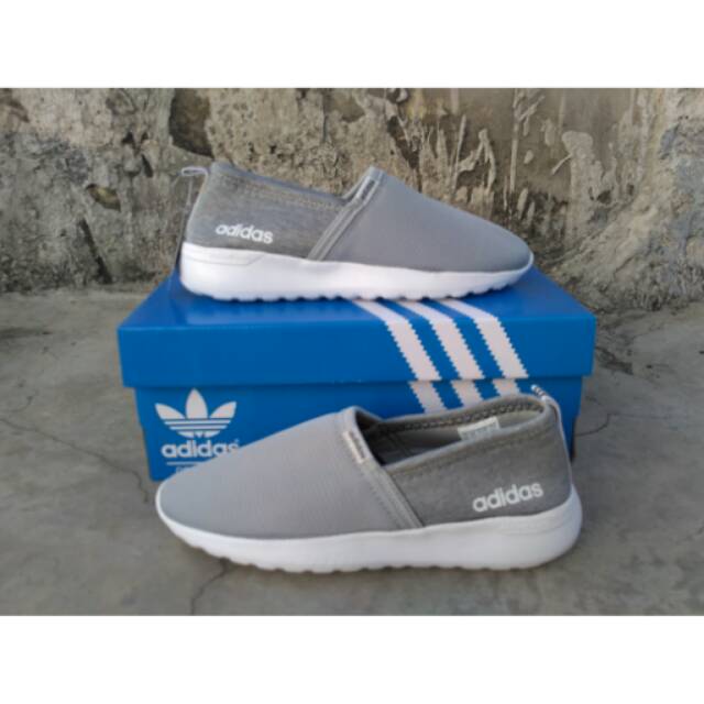 SEPATU SLIP ON ADIDAS NEO CLOUDFOAM SEPATU WANITA SLOP CASUAL ABU MADE IN VIETNAM