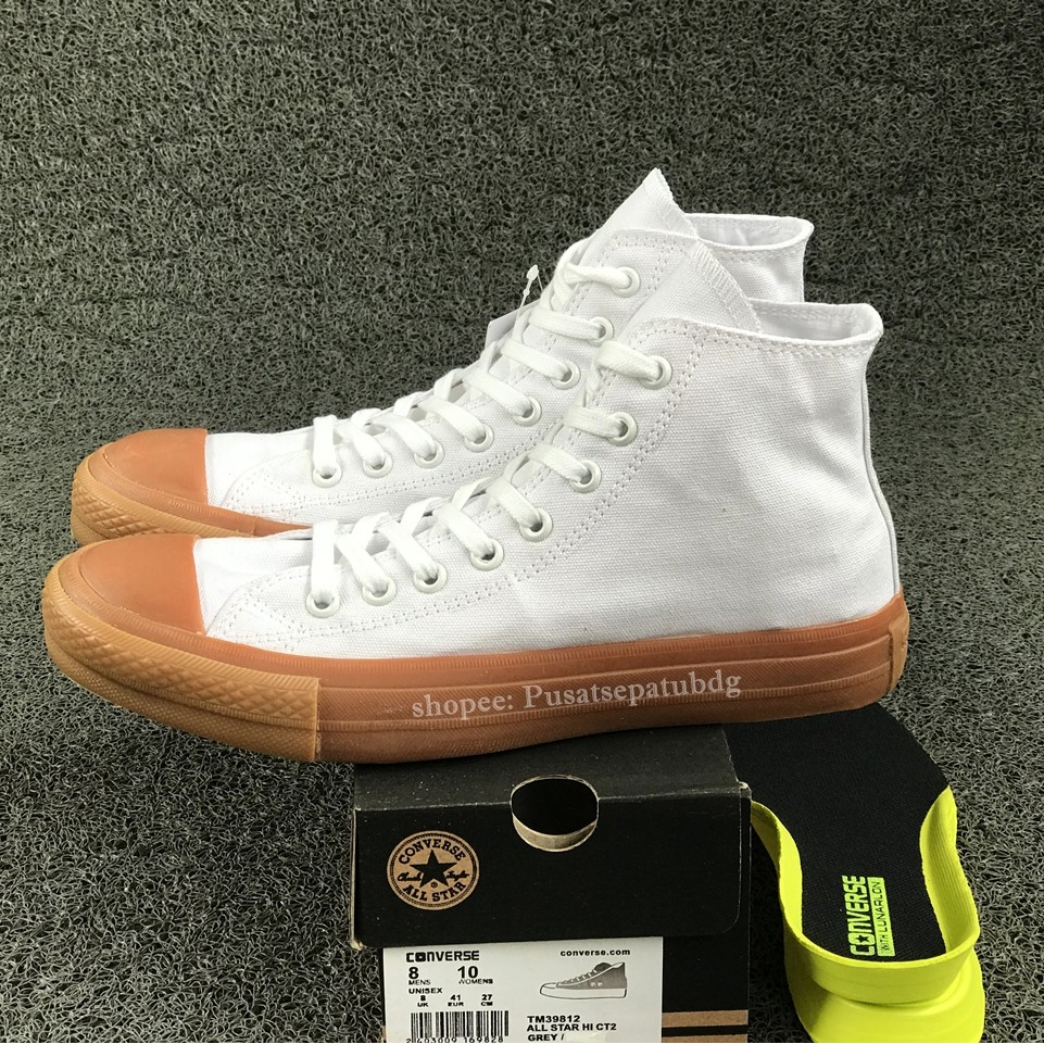 Sepatu Converse Chuck Taylor II Lunarlon High White Gum