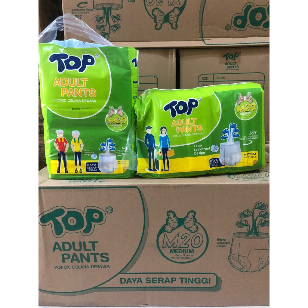 TOP Adult Diapers Pants Popok Celana Dewasa Size M20 / L20 / XL20 Pampes Orang Tua M 20 / L 20 / XL 20