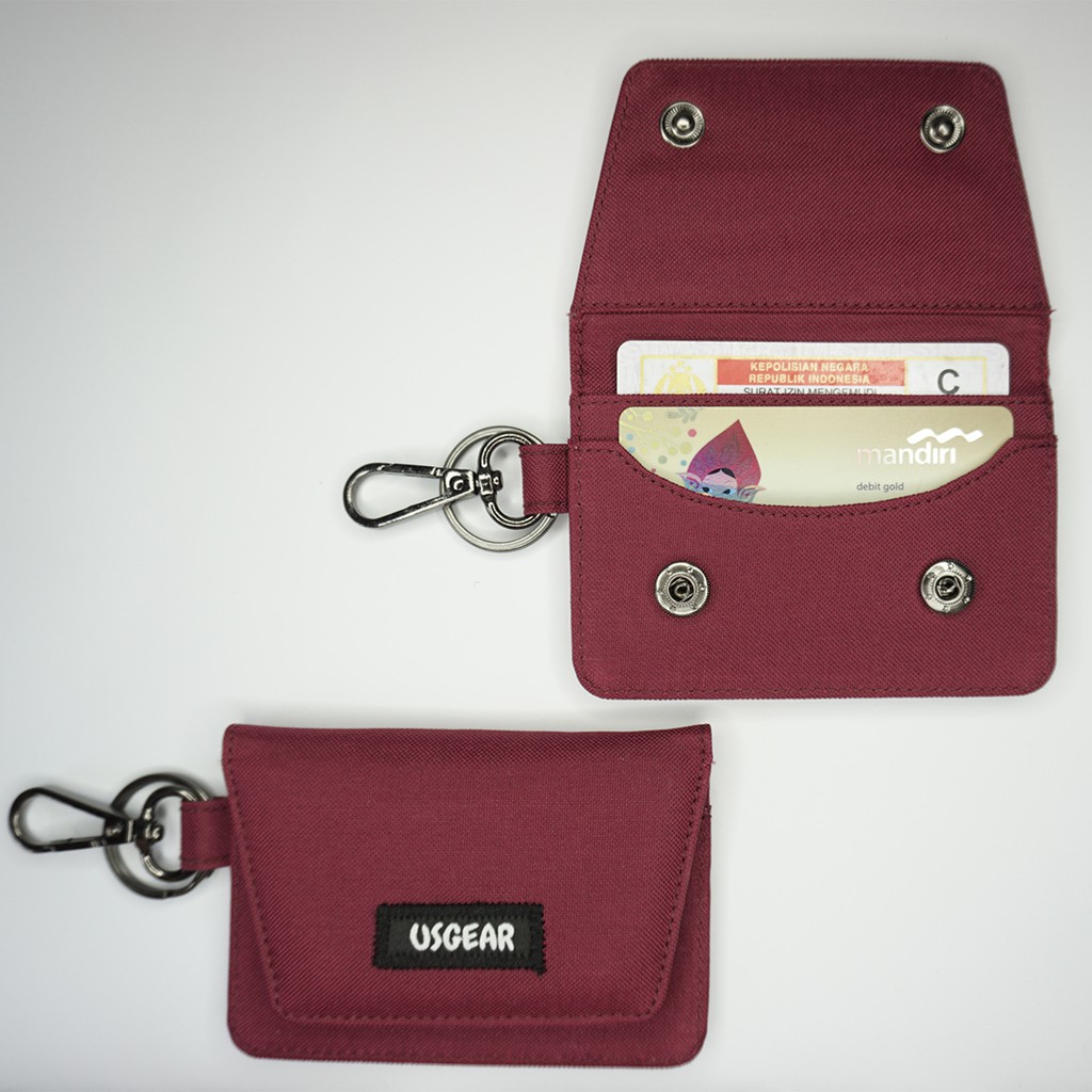 Gantungan Kunci Mobil Motor / Keychain / Dompet STNK Slim / Warna Maroon - UGDA0013