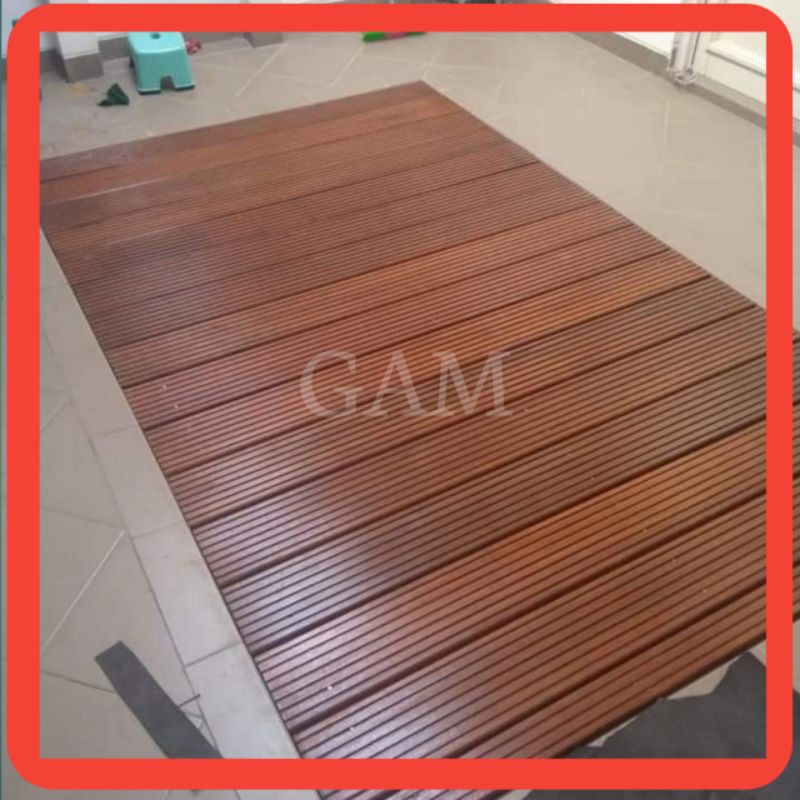 Papan Kayu Lantai Decking Bengkirai Jumbo 330 cm Non Ulin