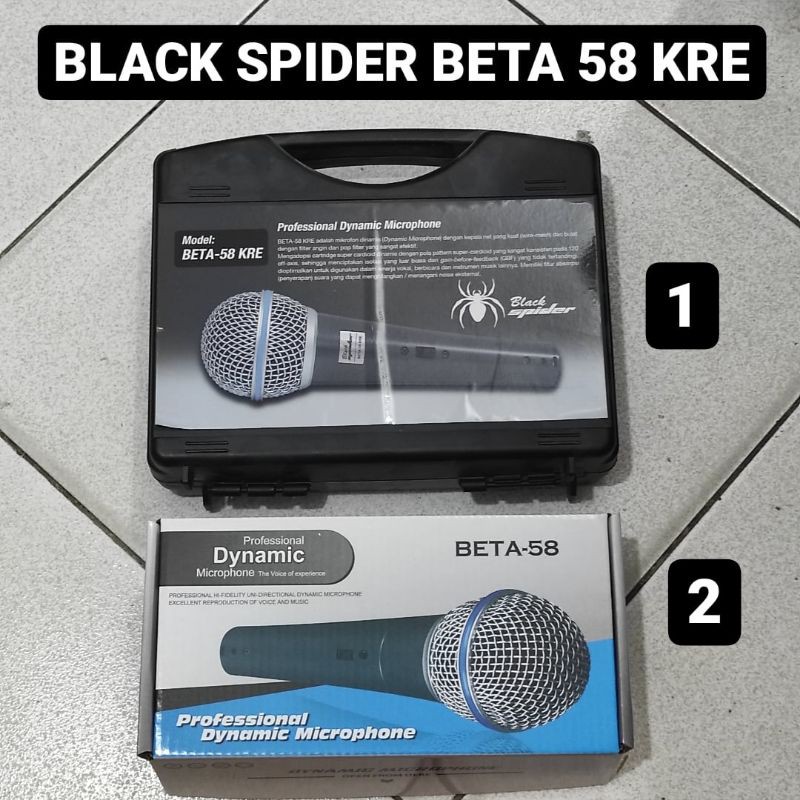 MIC Kabel BLACK SPIDER Beta 58 KRE / Mikrofon Karaoke Berkualitas