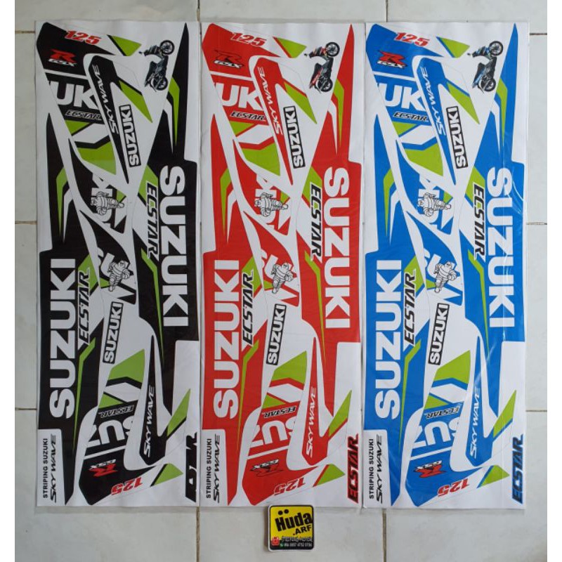 Striping Lis Sticker Variasi Suzuki Skywave Motif Suzuki Ecstar