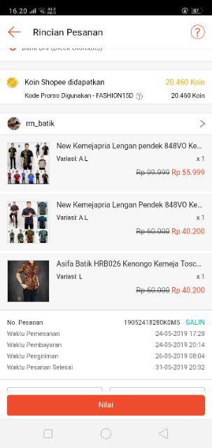 Kemeja Batik Pria Lengan Panjang Size M L Xl Xxl Bswart Batik Hrb026 Kenongo Hem Panjang Padi