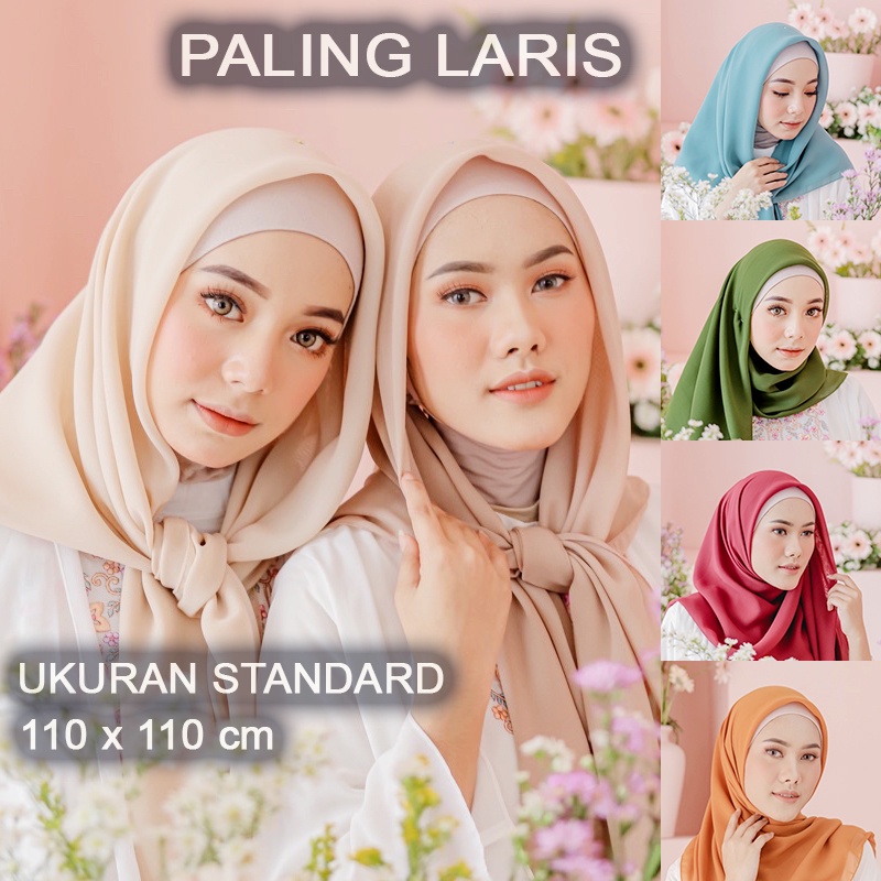 BELLA SQUARE Premium Jilbab Bella Square Jilbab Segi Empat Polos Kerudung Segi Empat Polos Hijab Premium Hijab Murah Kerudung Murah Polycotton Jahit Tepi