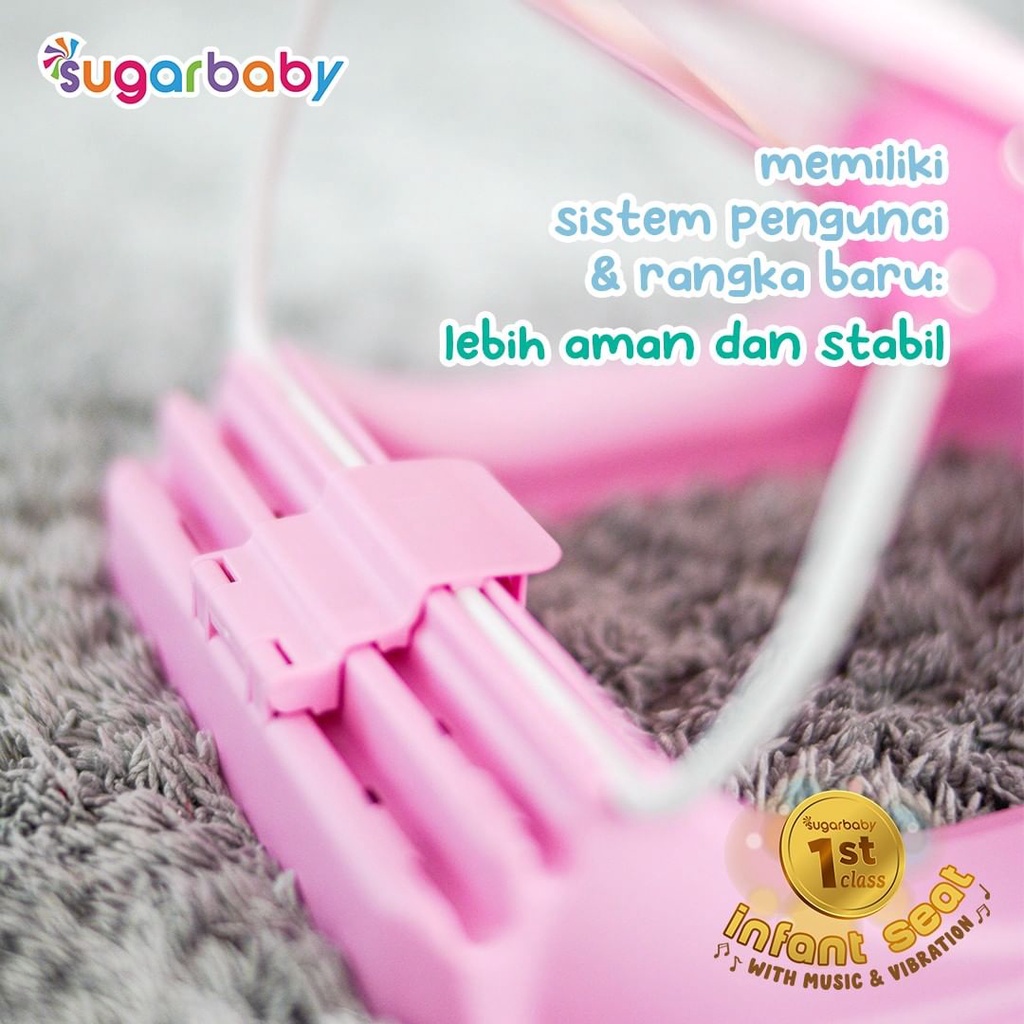 Sugarbaby 1st Class Infant Seat-Kursi Bayi-kursi lipat bayi INFANT SEAT SUGARBABY FOLD UP Bouncer Bayi Sugar Baby Infant Seat with Toy rossie Rabbit kasur bayi