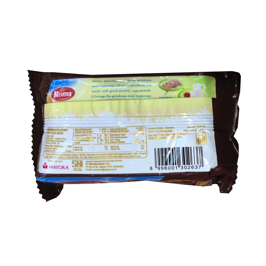 Roma Malkist Cokelat 120gr Crackers Snack Krekers Rasa Coklat Roma Malkis Coklat Biskuit Kreker