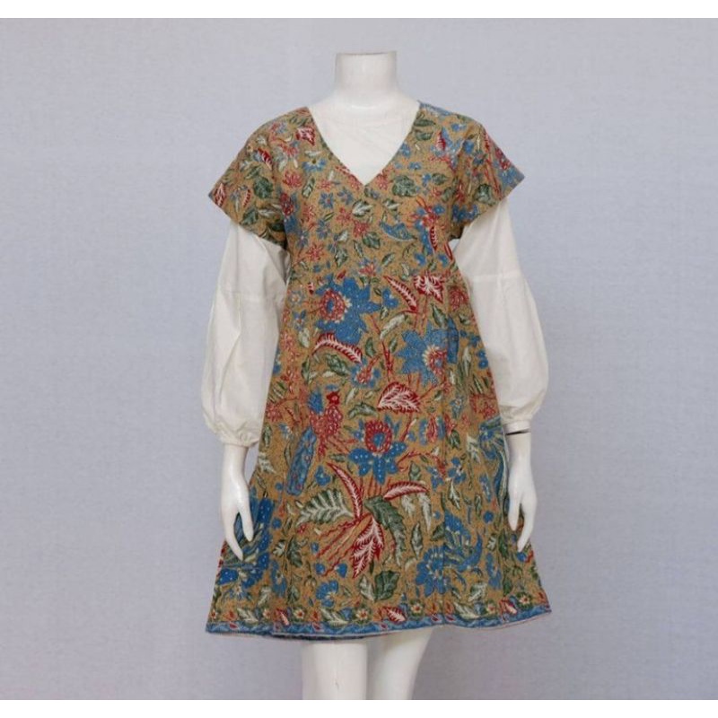 Tunik Batik Asli Solo Kombinasi Kain Katun Toyobo Dengan Motif 3negri High Quality Cocok Sragaman