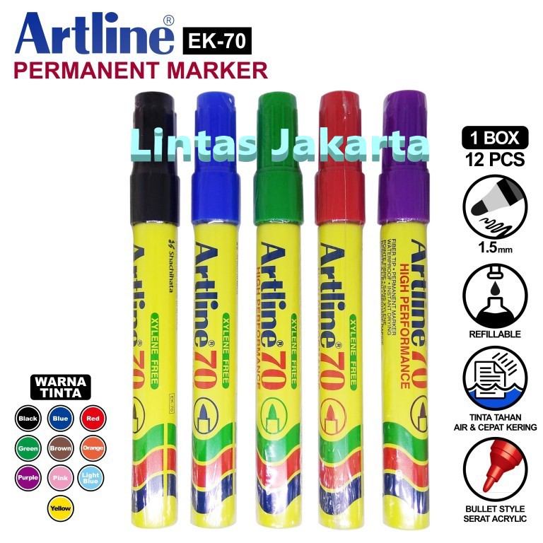 

Spidol Permanent Marker Type Artline 70 Merk Artline