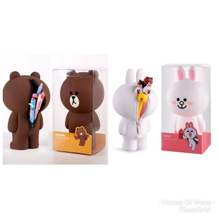 

Trendi Line Brown Pencil Case - Tempat Pensil Line Brown Include Kotak Cute Limited