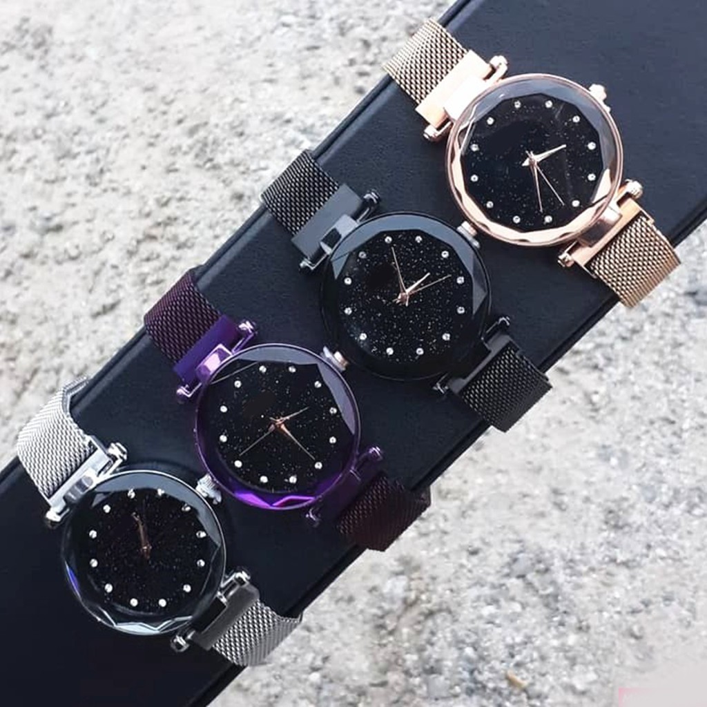 [✅COD] Jam Tangan Rantai Magnet Analog Watch Fashion Korean Style Wanita Cewek Anti Air Murah Couple Original