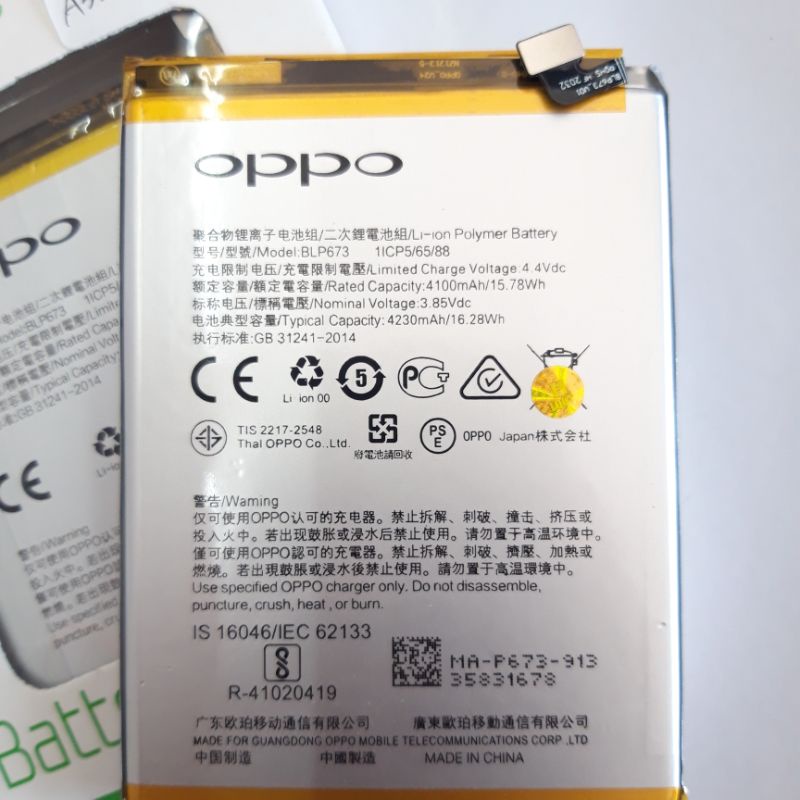 Battery Baterai Oppo A3S A5S A5 A31 2020 BLP673 Kualitas Ori