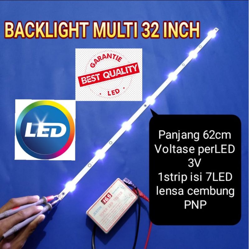 1pcs lampu backlight 32&quot; universal multi modifan 7 led cembung  3 volt