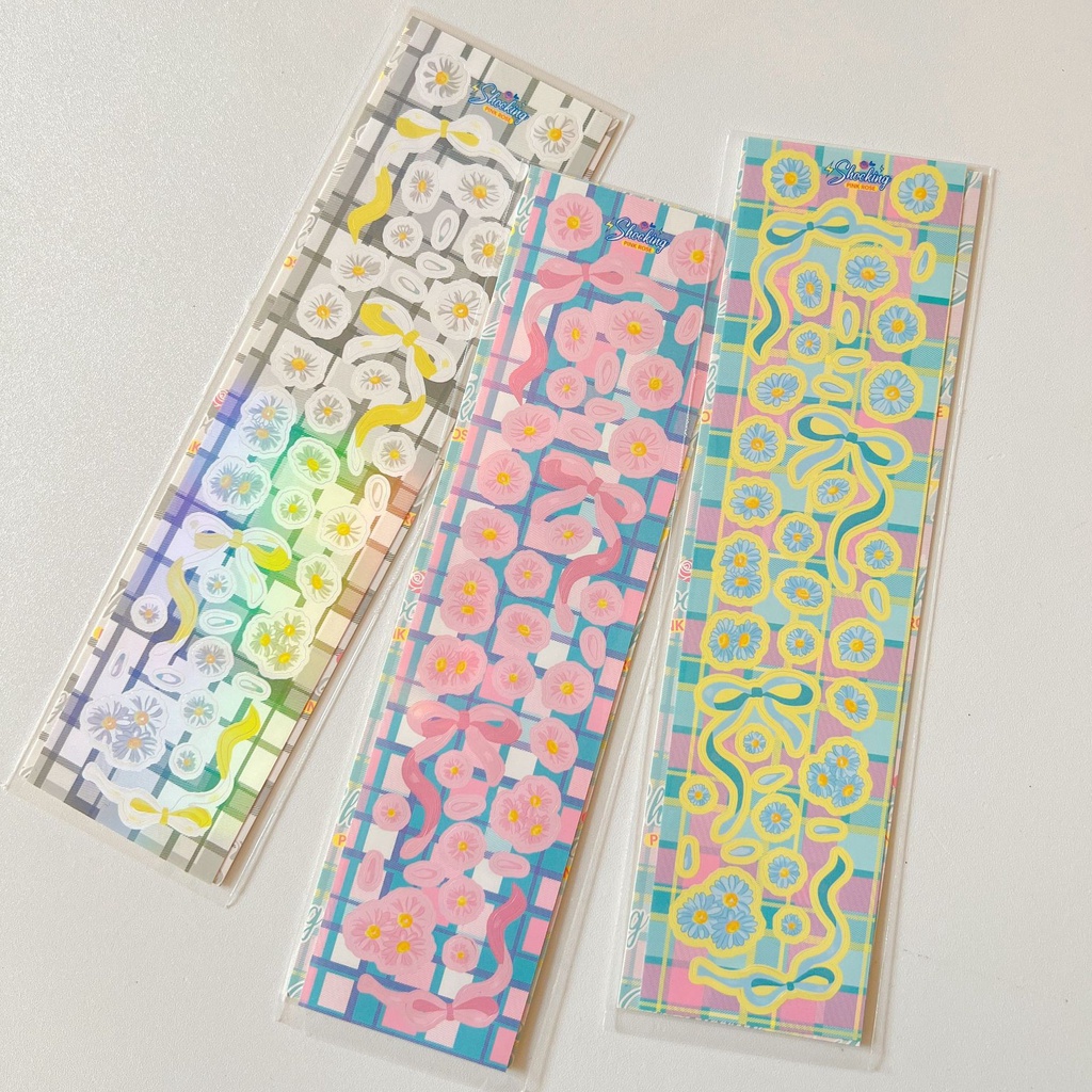 Stiker laser hologram Desain Bunga daisy Gaya Korea Untuk Dekorasi