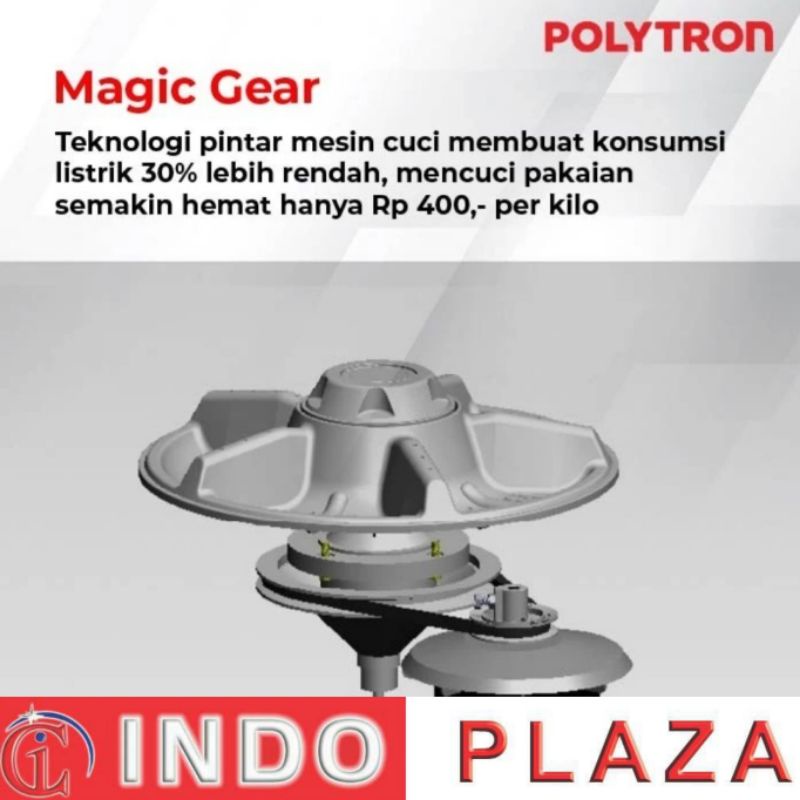 MESIN CUCI POLYTRON 2 TABUNG LOW WATT+FILTER AIR+WATER SELECTOR PWM 7076 7 Kg / 8076 8Kg / 9076 9 Kg / 1076 10 Kg