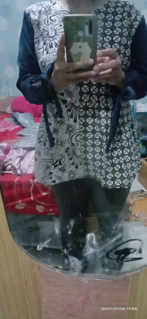 Tey-17 Batik Wanita Asj Sa Hrb026 Kenongo Kemeja Tosca Pendek