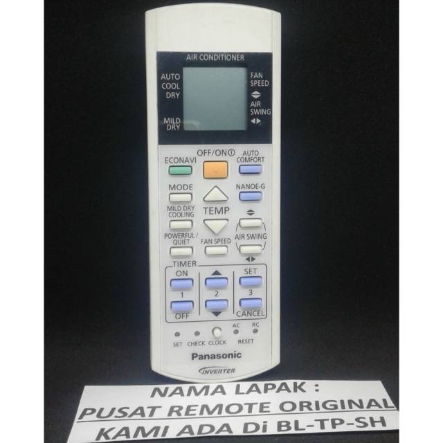 REMOTE REMOT AC PANASONIC INVERTER ECONAVI NANOE G ORIGINAL ASLI A75C3706 A75C3560