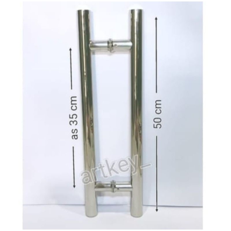 Handle pintu kaca &amp; alumunium Pipa bulat 35 × 50cm Stainless steel