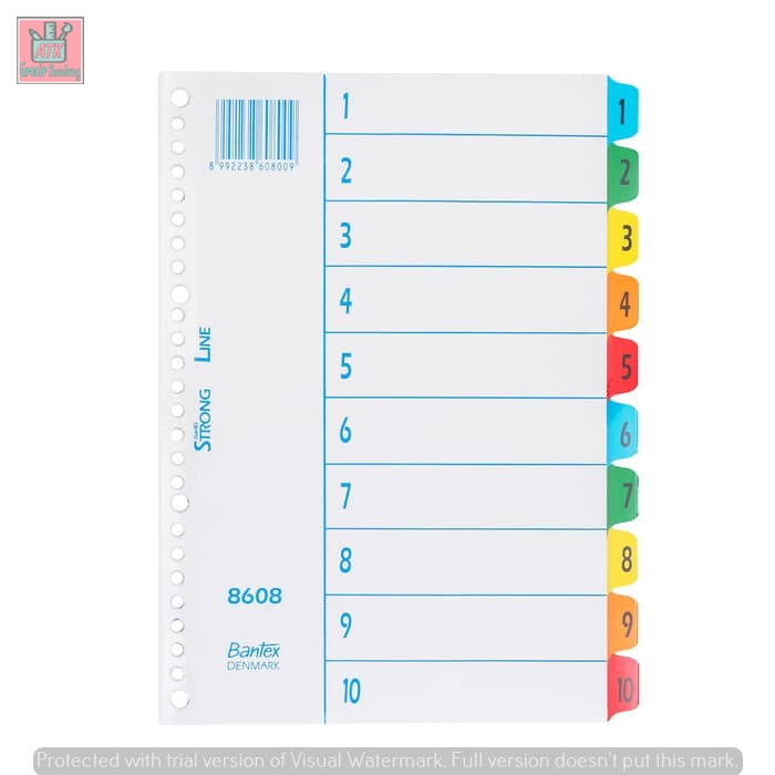 

Bantex Index (1-10) for Loose Leaf Binder ukuran B5 ref 8608