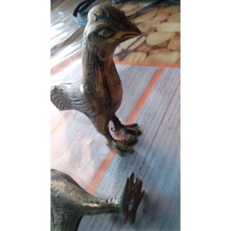 patung ayam bahan kuningan full