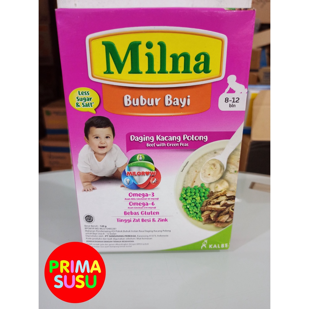 Milna Bubur Bayi Daging Kacang Polong 8-12 120 GR