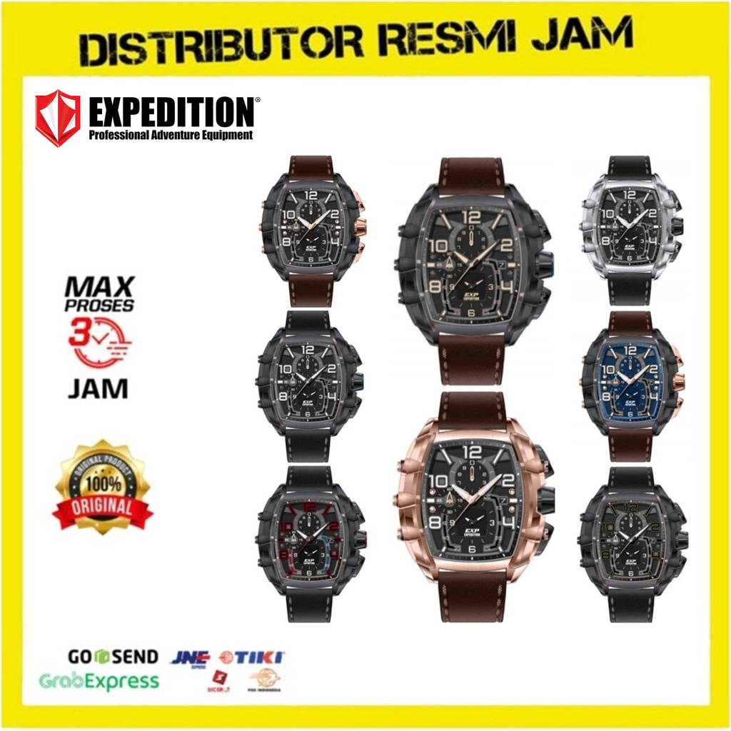 JAM TANGAN PRIA EXPEDITION 6822 / EXP 6822 / E6822 LEATHER ORIGINAL