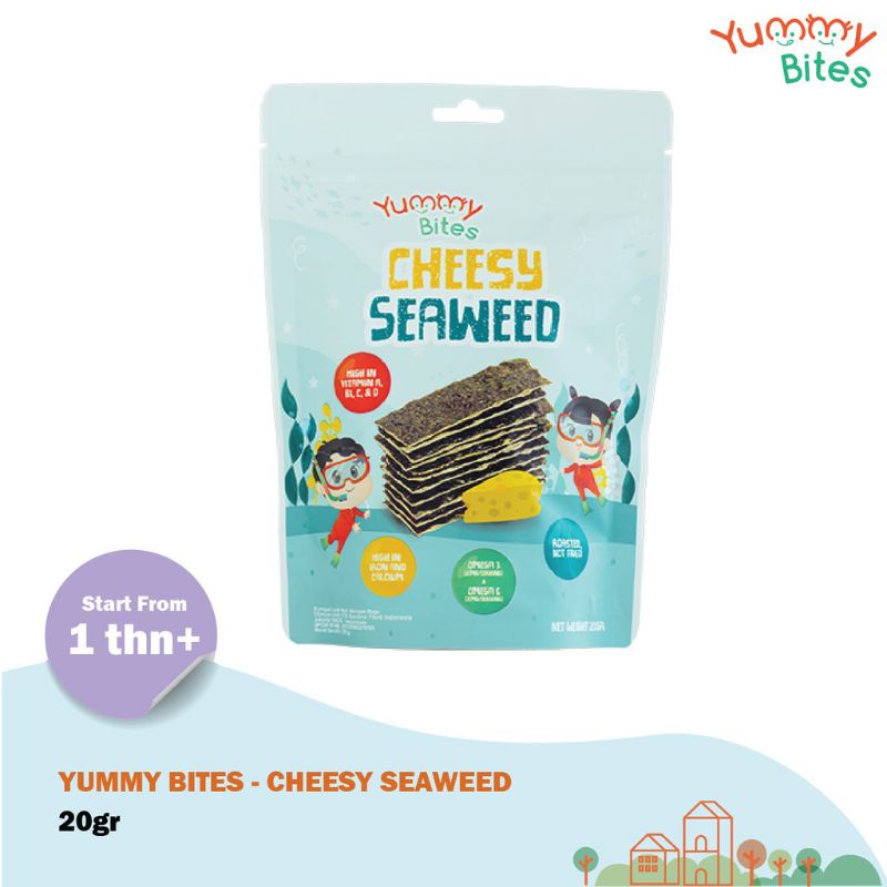 Yummy Bites Cheesy Seaweed 20 gr - 20gr Snack Nori Rumput Laut